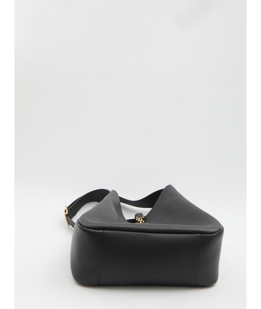 SAINT LAURENT Черная кожаная сумка через плечо, фото 3