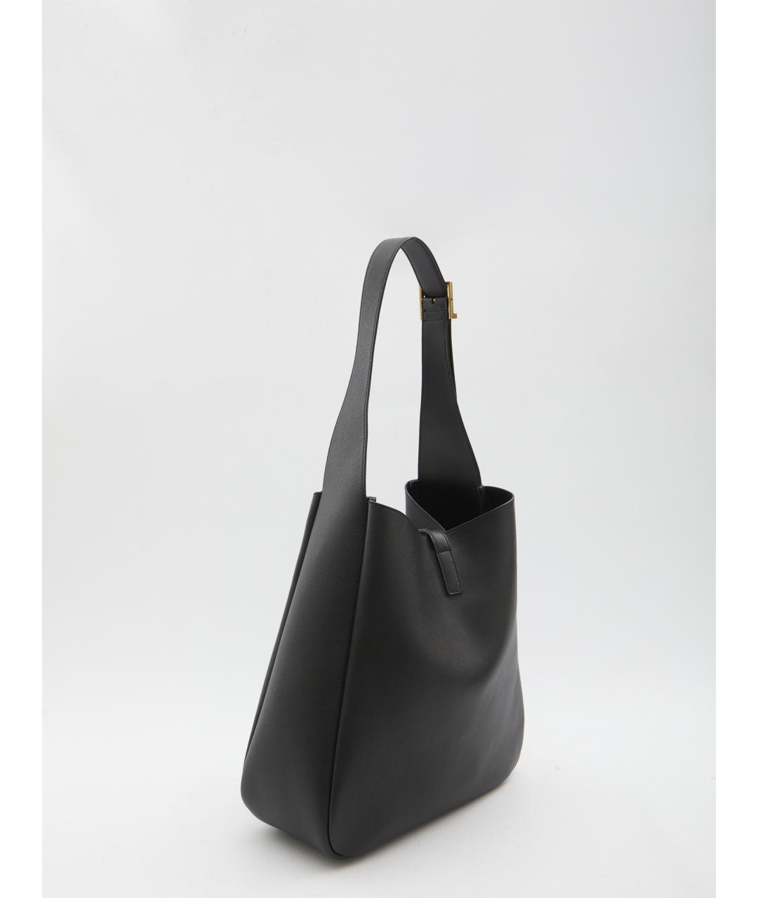 SAINT LAURENT Черная кожаная сумка через плечо, фото 2