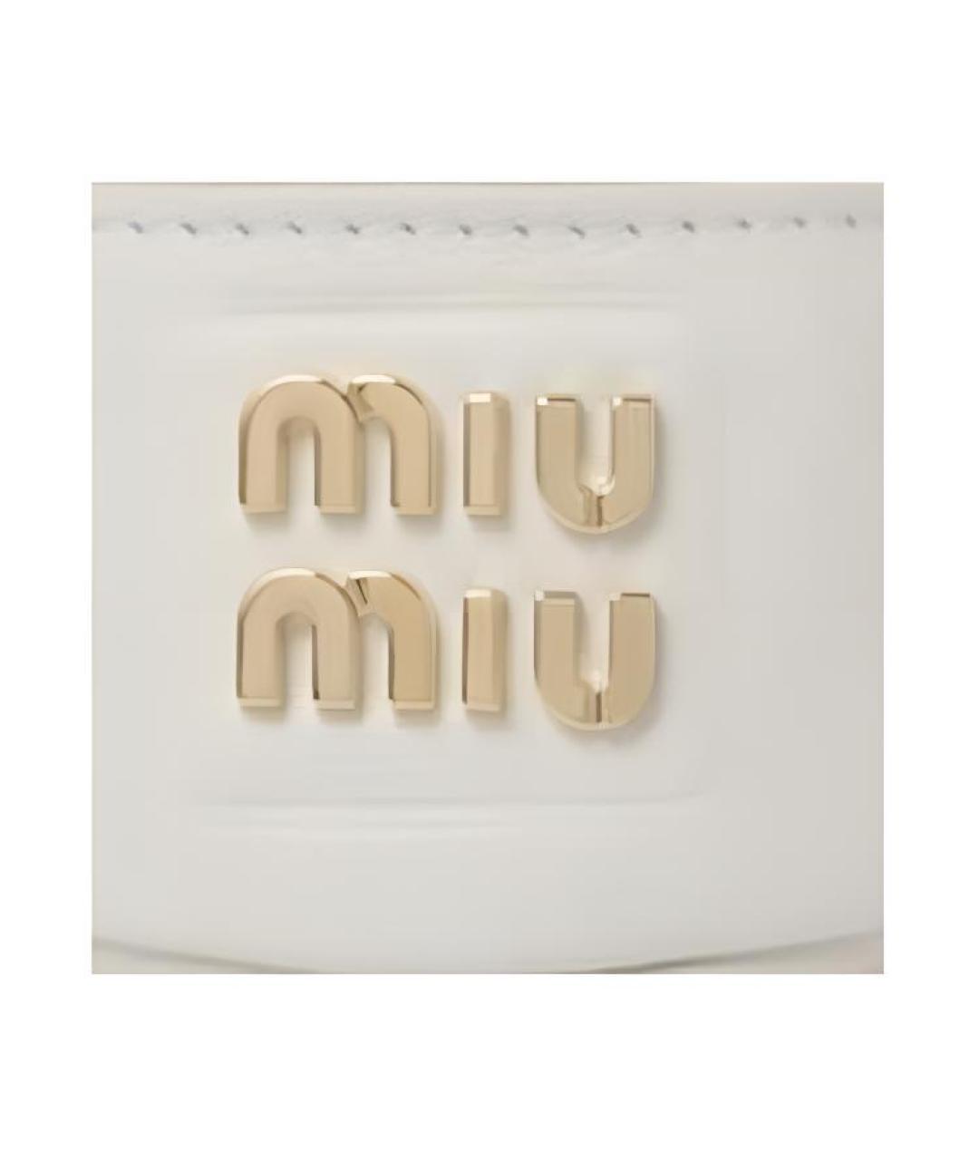 MIU MIU Белая кожаная поясная сумка, фото 3