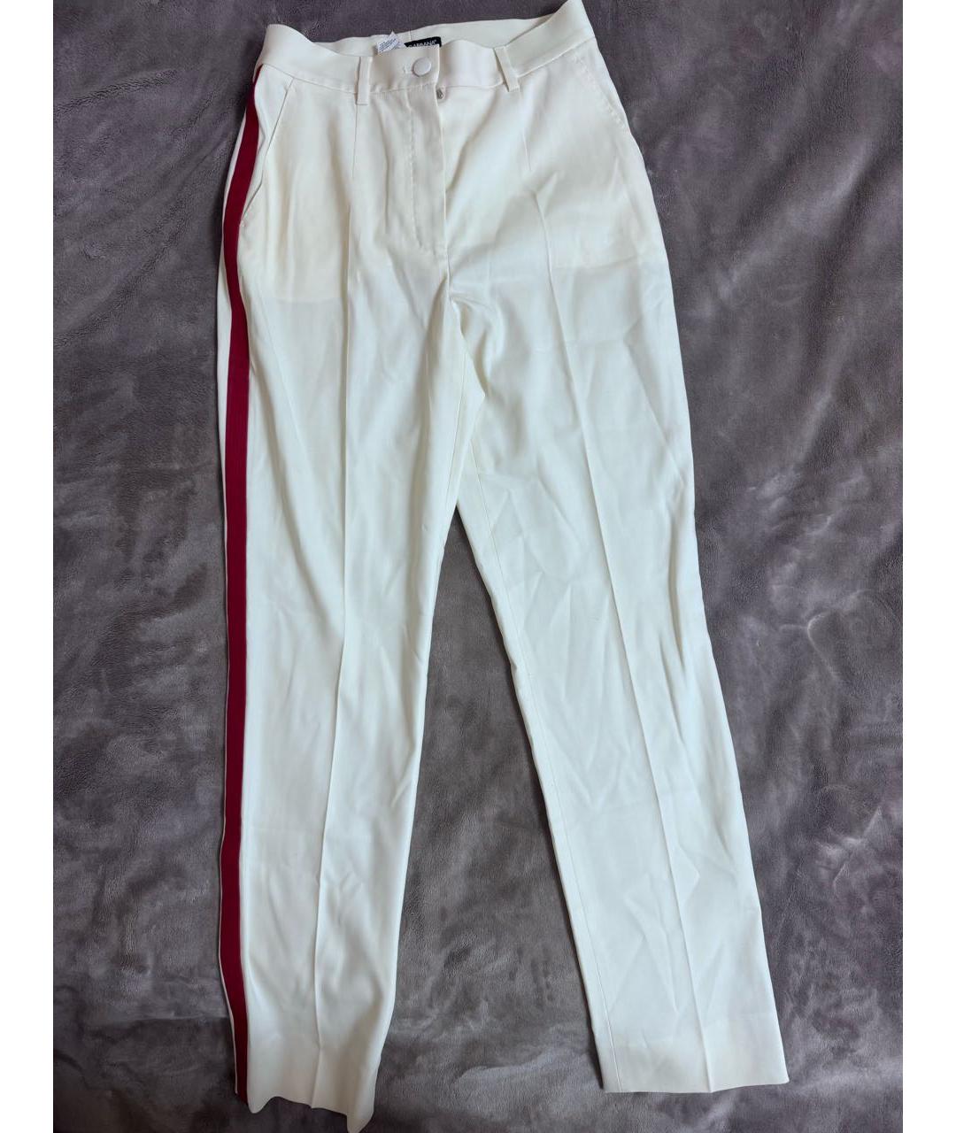 DOLCE&GABBANA Бежевые шерстяные прямые брюки, фото 4