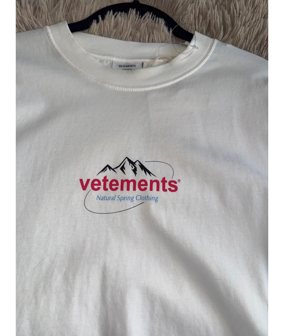 VETEMENTS Белая хлопковая футболка, фото 3