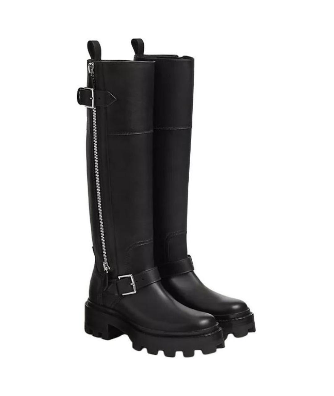 HERMES Черные кожаные сапоги, фото 3