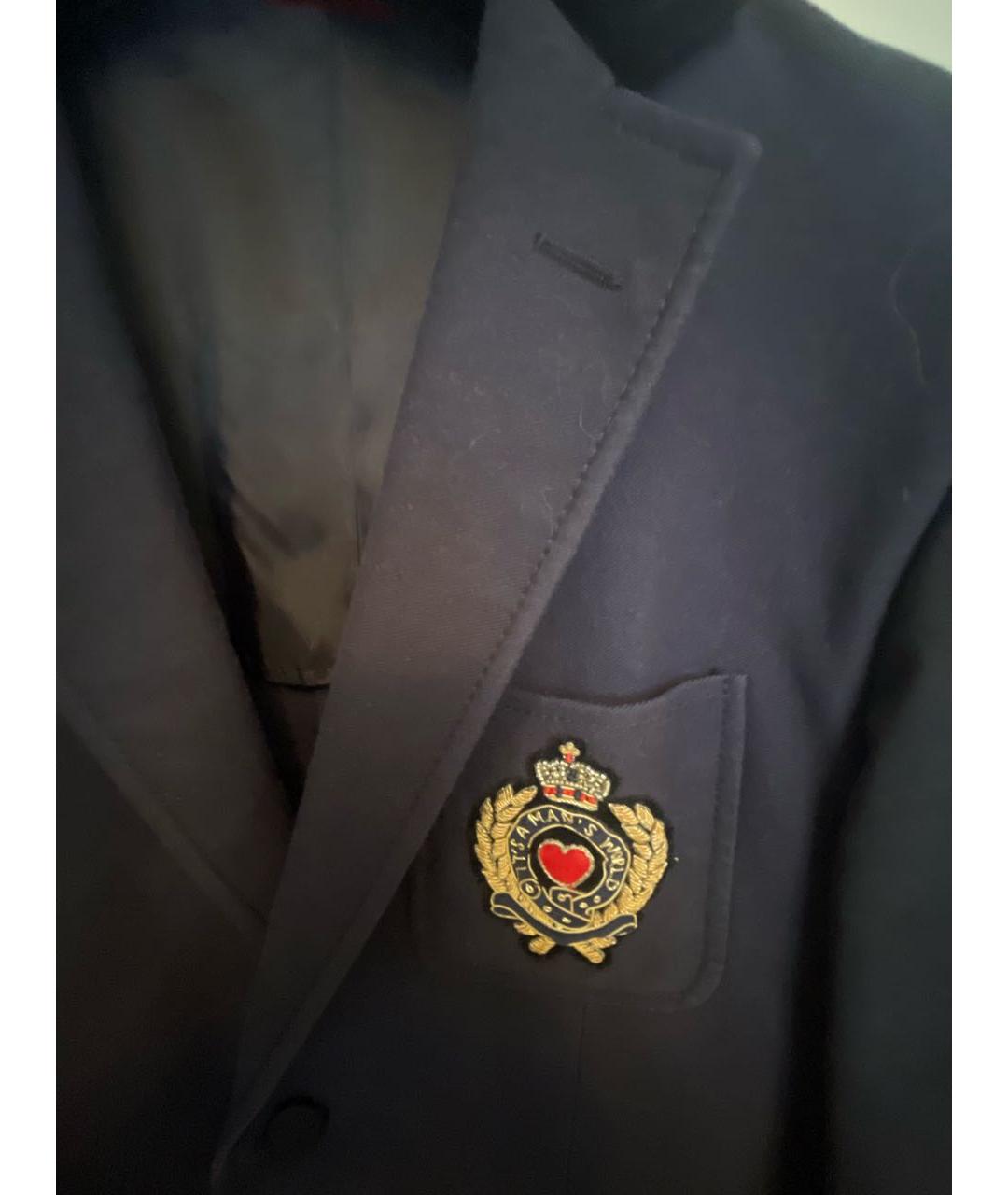 MOSCHINO Темно-синий шерстяной пиджак, фото 5