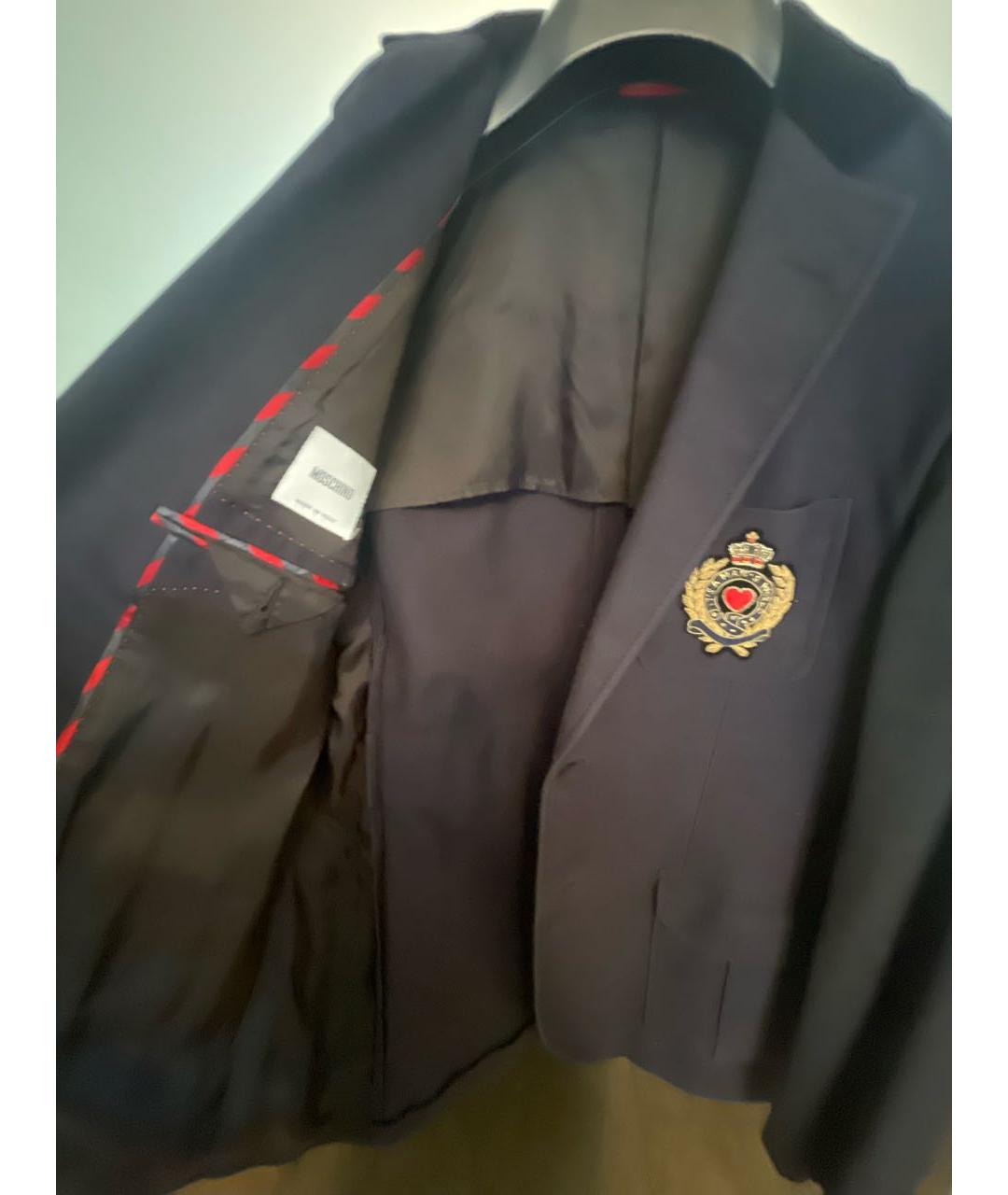 MOSCHINO Темно-синий шерстяной пиджак, фото 3