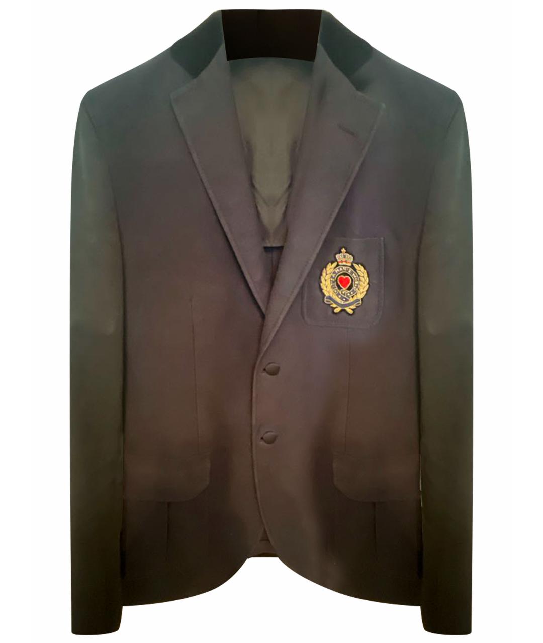 MOSCHINO Темно-синий шерстяной пиджак, фото 1