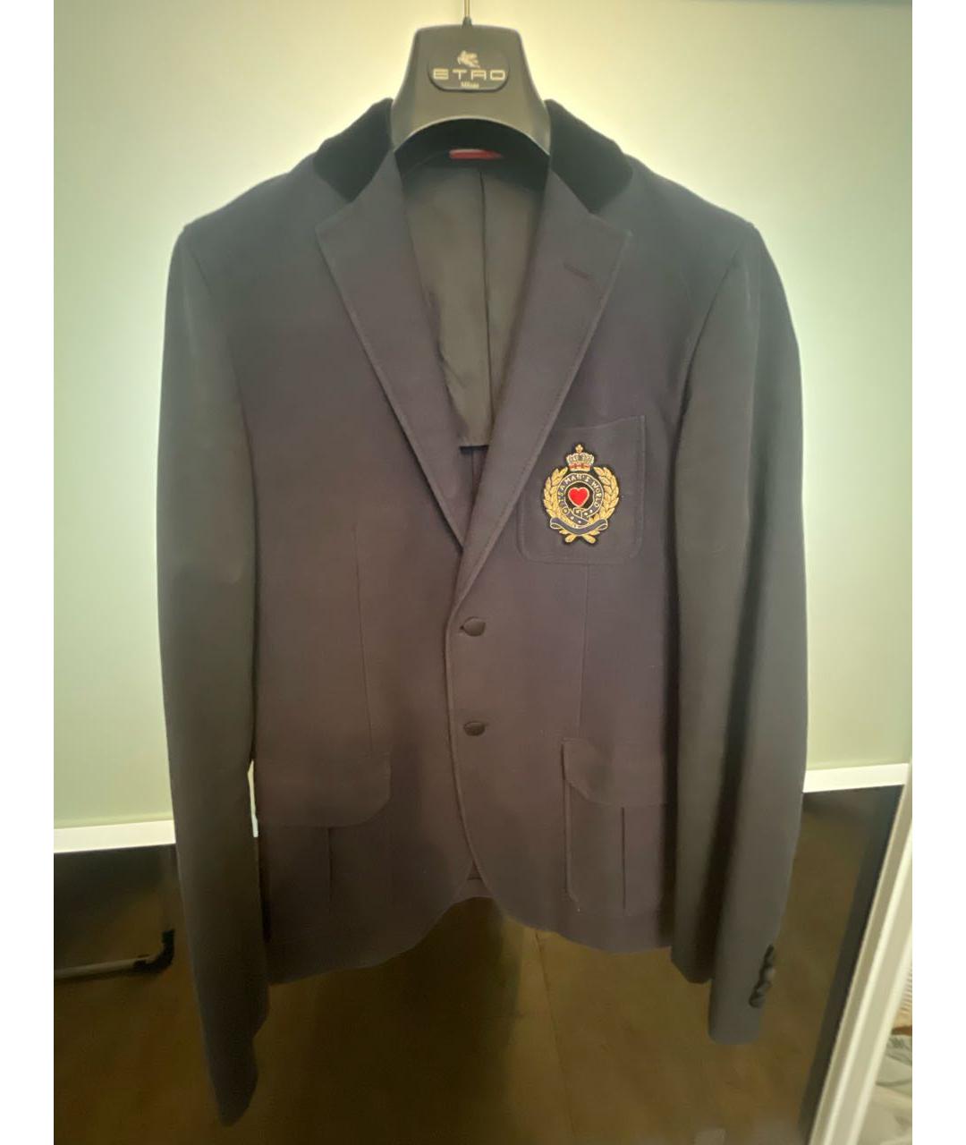 MOSCHINO Темно-синий шерстяной пиджак, фото 4