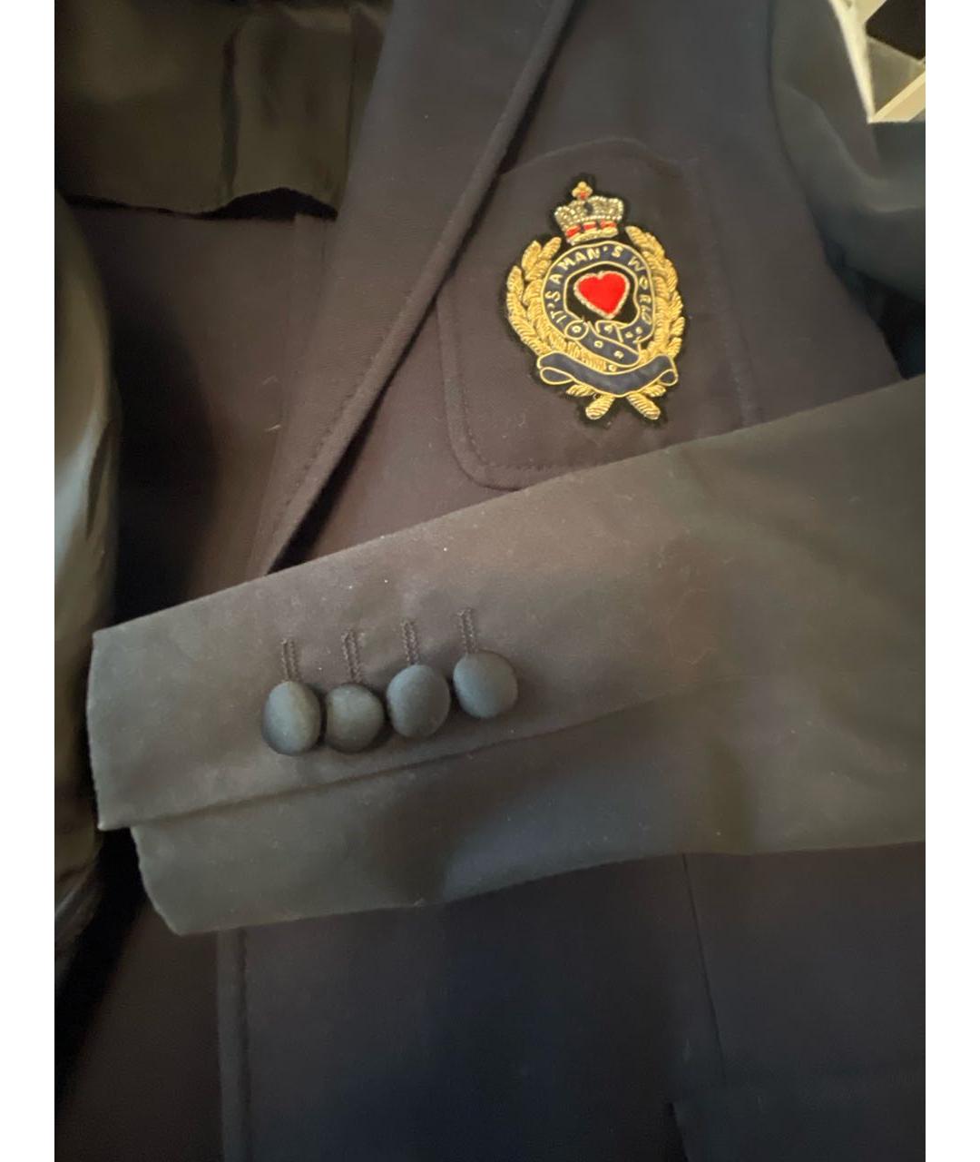 MOSCHINO Темно-синий шерстяной пиджак, фото 8