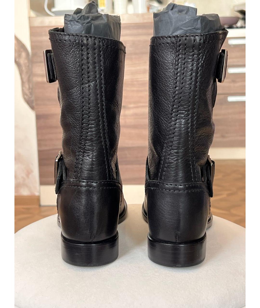 PRADA Черные кожаные полусапоги, фото 4
