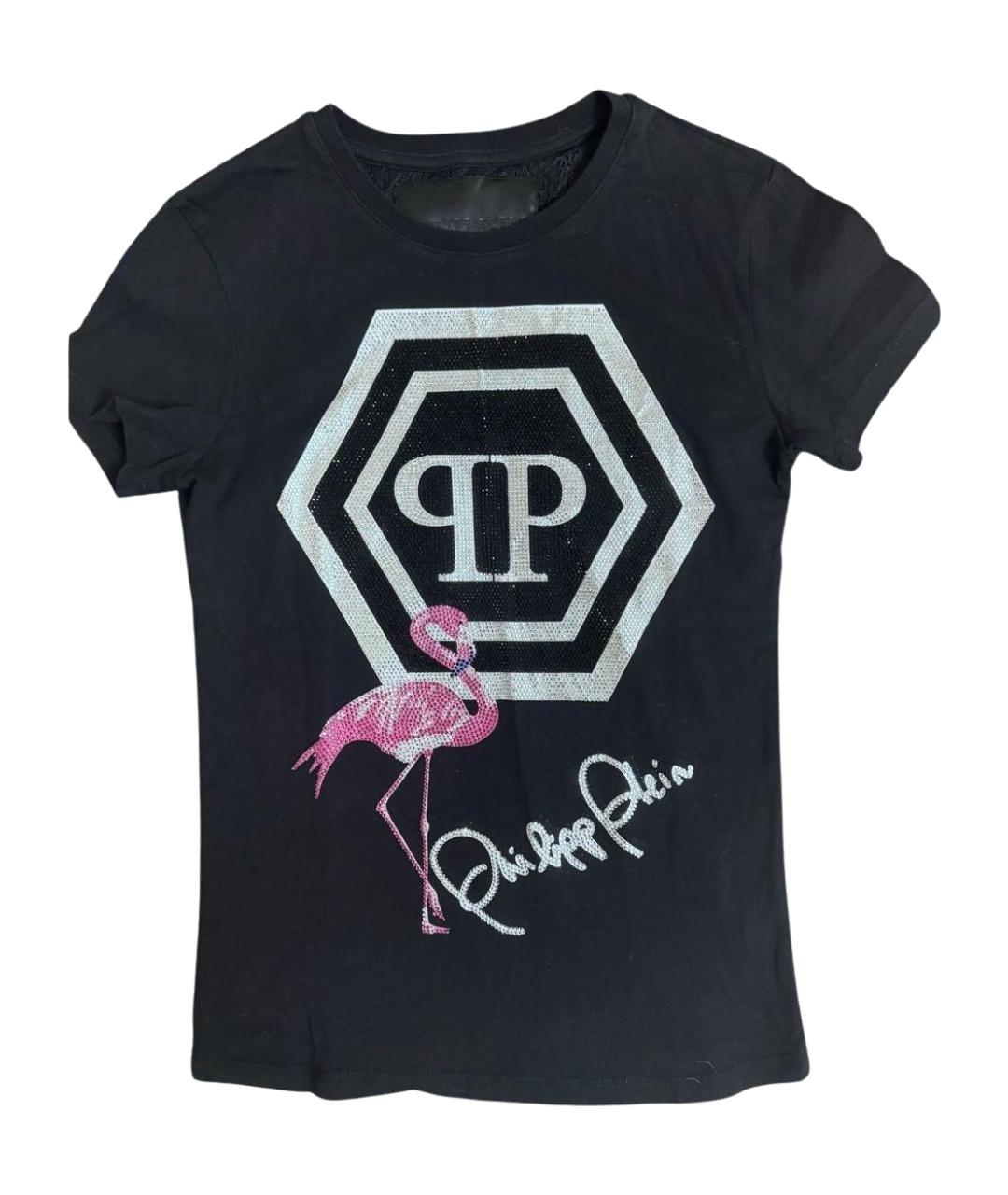 PHILIPP PLEIN Черная хлопковая футболка, фото 1