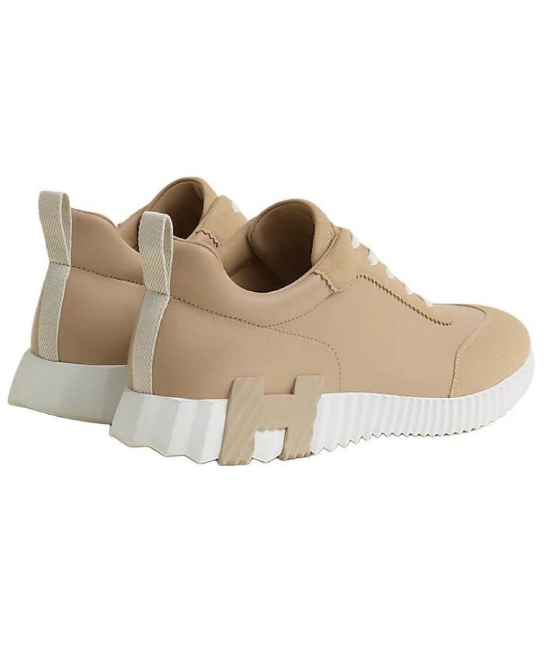 HERMES Коричневые замшевые низкие кроссовки / кеды, фото 4