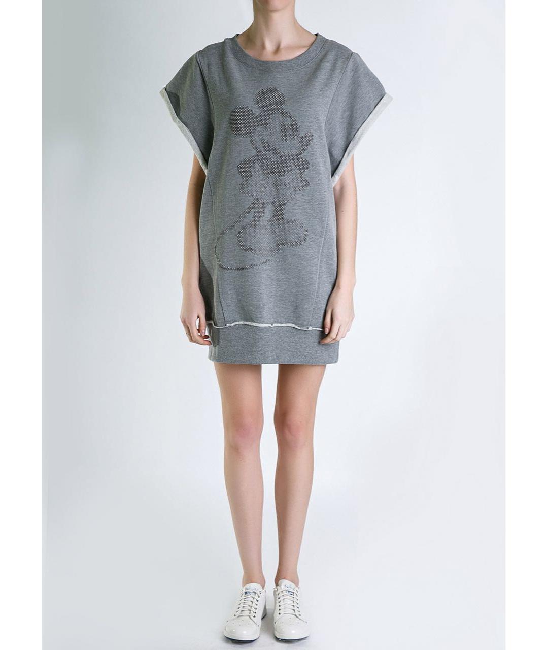 ICEBERG Серое хлопко-эластановое повседневное платье, фото 2