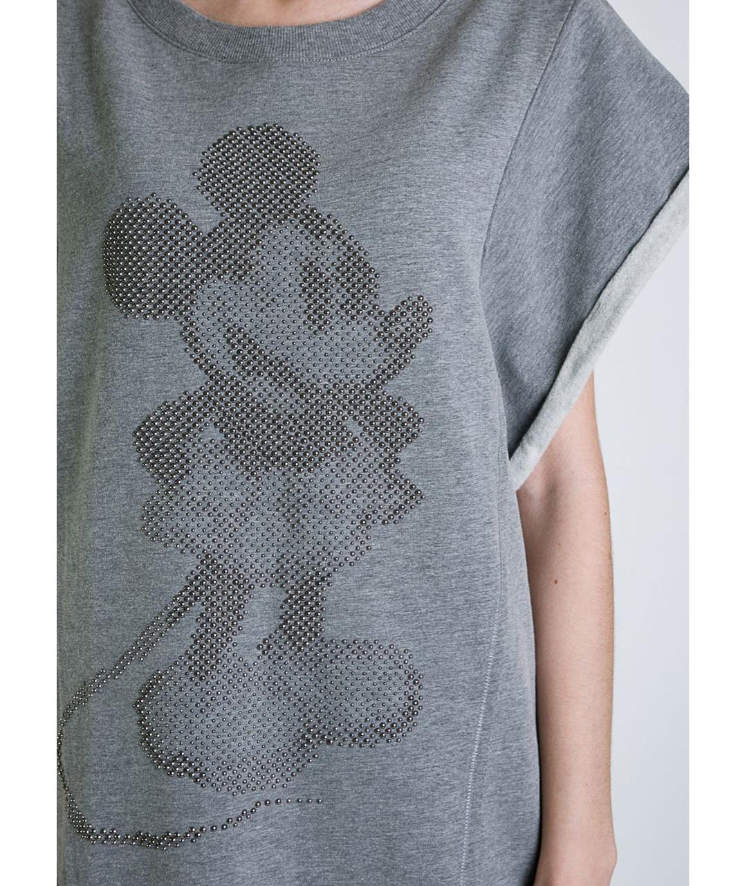 ICEBERG Серое хлопко-эластановое повседневное платье, фото 3