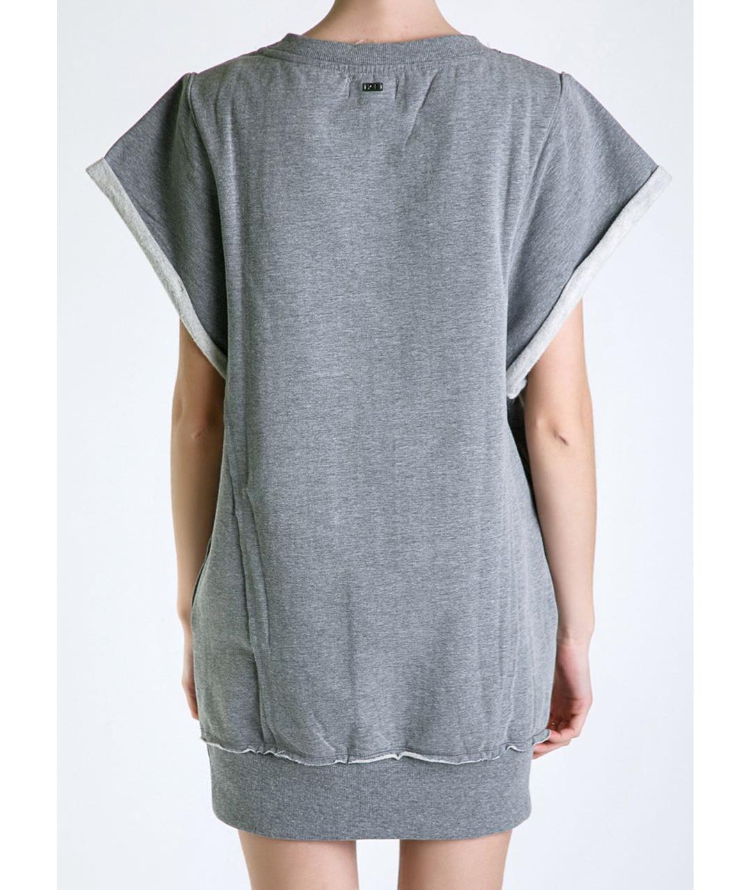 ICEBERG Серое хлопко-эластановое повседневное платье, фото 5