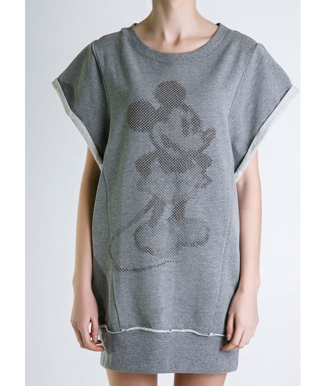 ICEBERG Серое хлопко-эластановое повседневное платье, фото 4