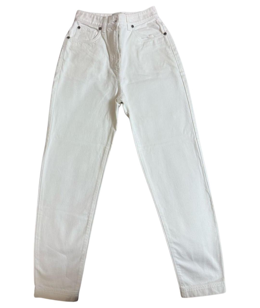 FENDI Белые хлопковые прямые джинсы, фото 1