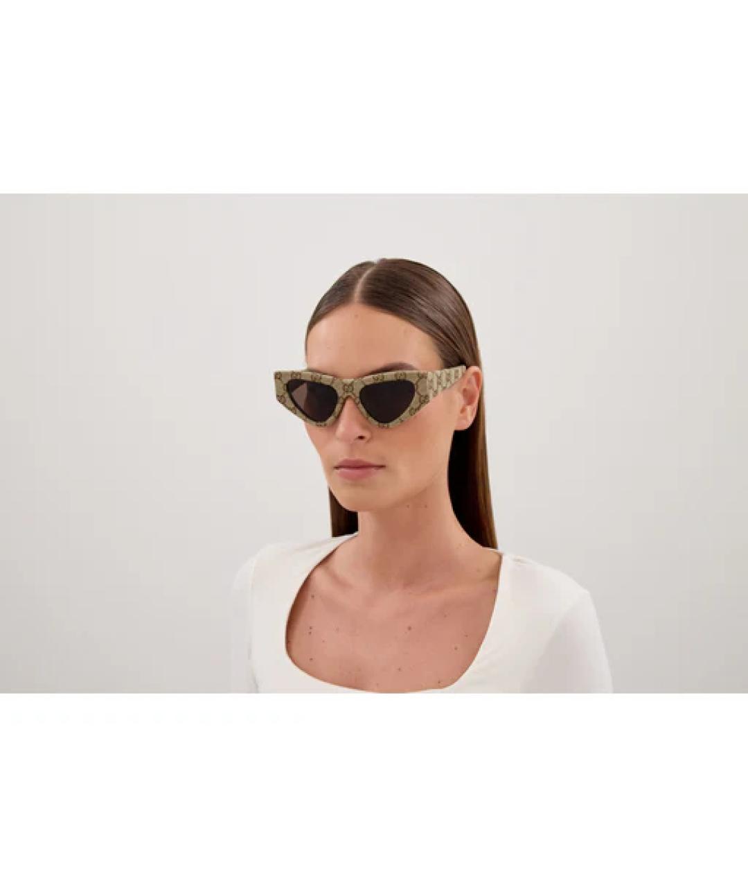 GUCCI Бежевые солнцезащитные очки, фото 5