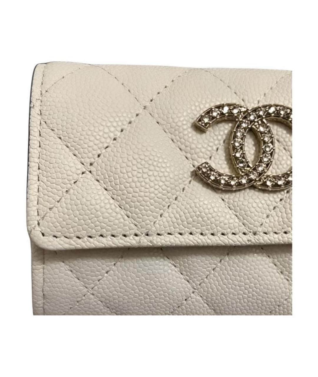 CHANEL Белый кожаный кошелек, фото 4