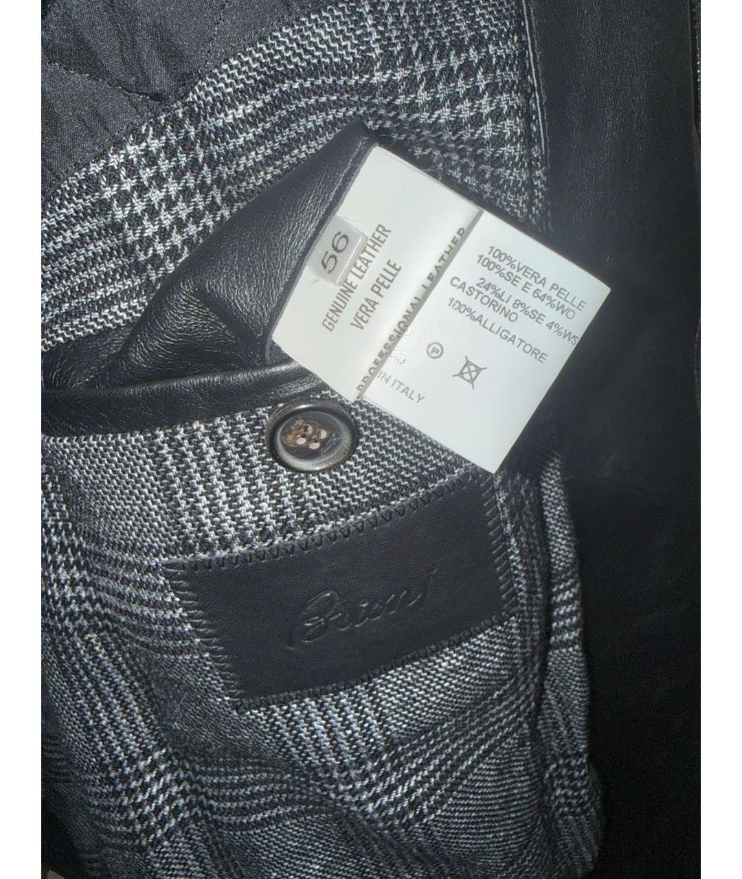 BRIONI Черная кожаная куртка, фото 5