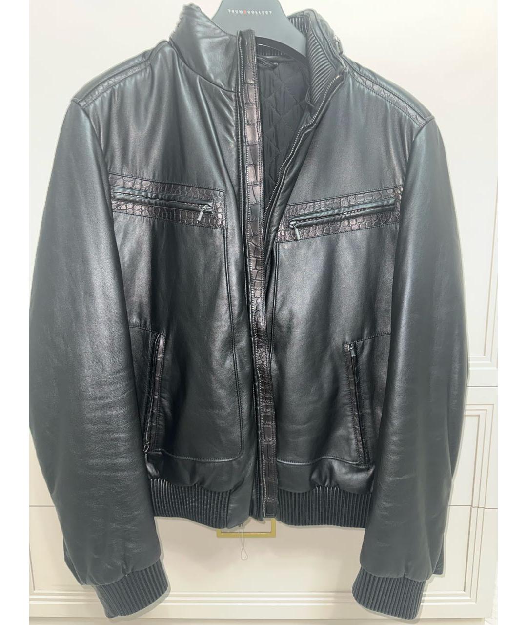 BRIONI Черная кожаная куртка, фото 4