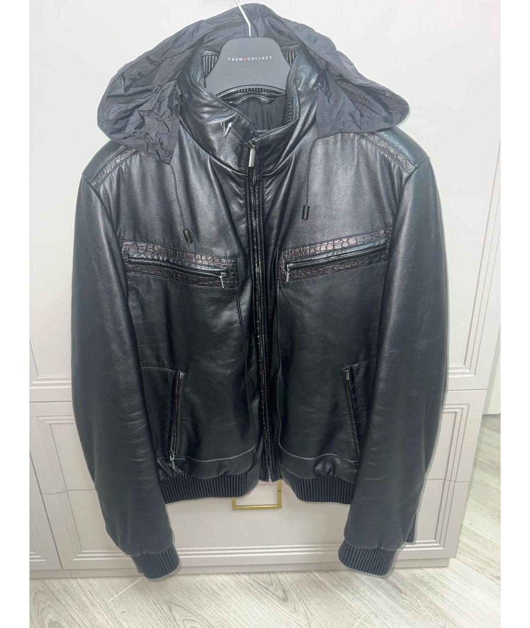 BRIONI Черная кожаная куртка, фото 7