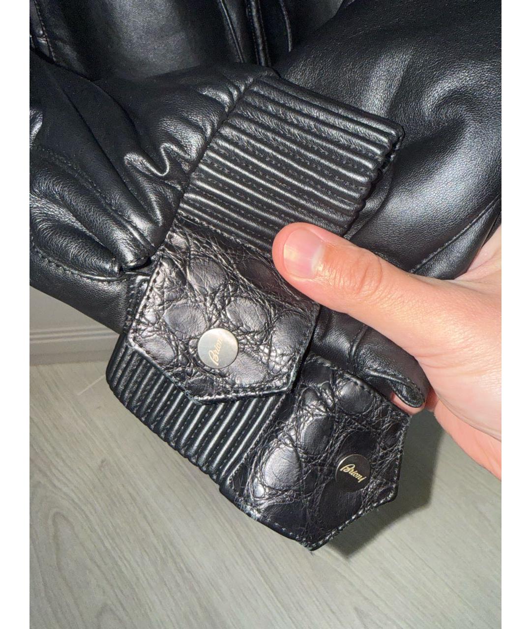 BRIONI Черная кожаная куртка, фото 6