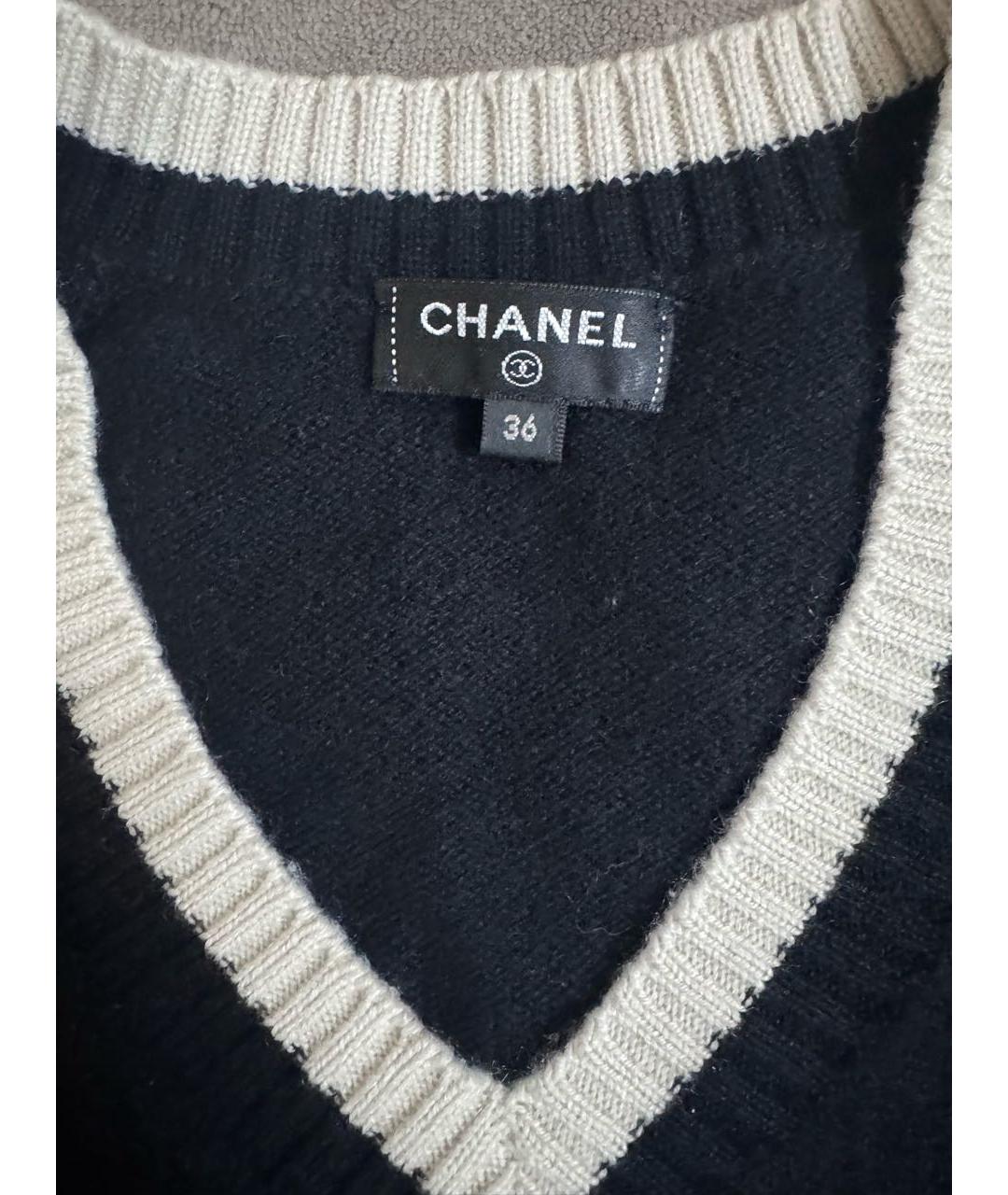 CHANEL Черный кашемировый джемпер / свитер, фото 2