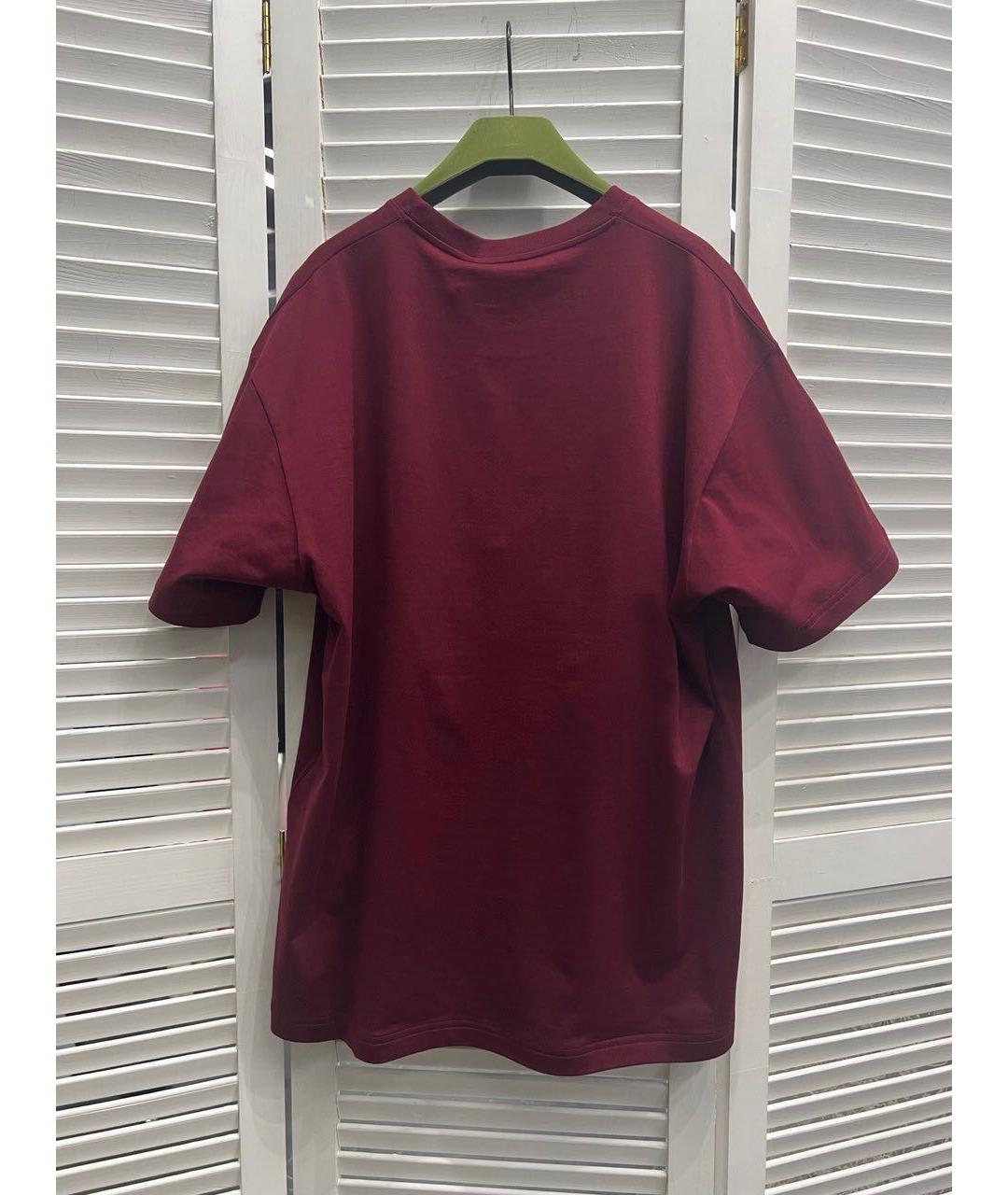 GUCCI Бордовая хлопковая футболка, фото 2