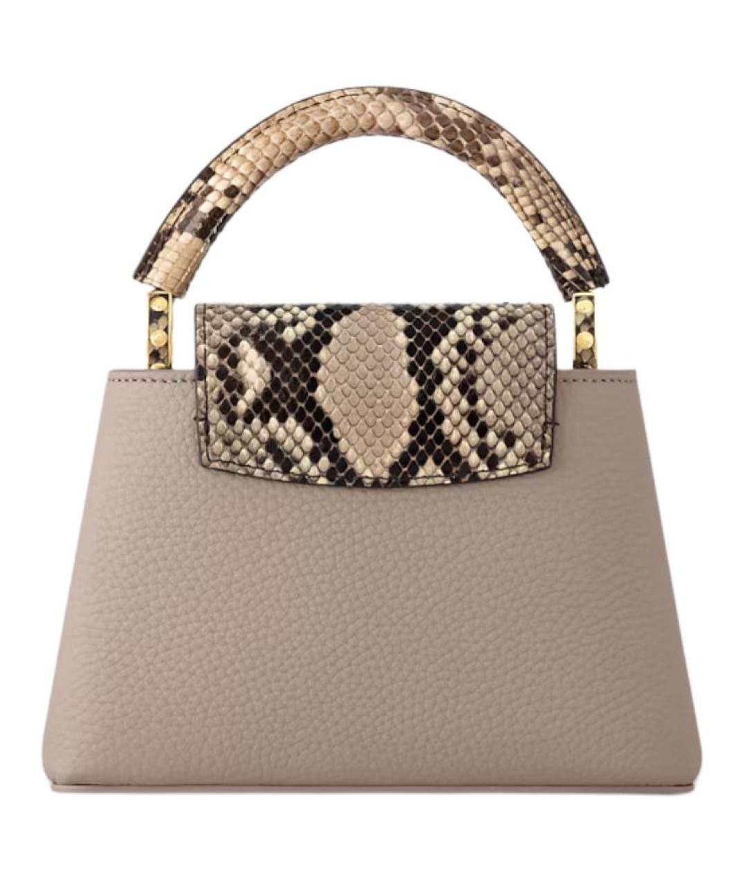 LOUIS VUITTON Серая кожаная сумка через плечо, фото 3