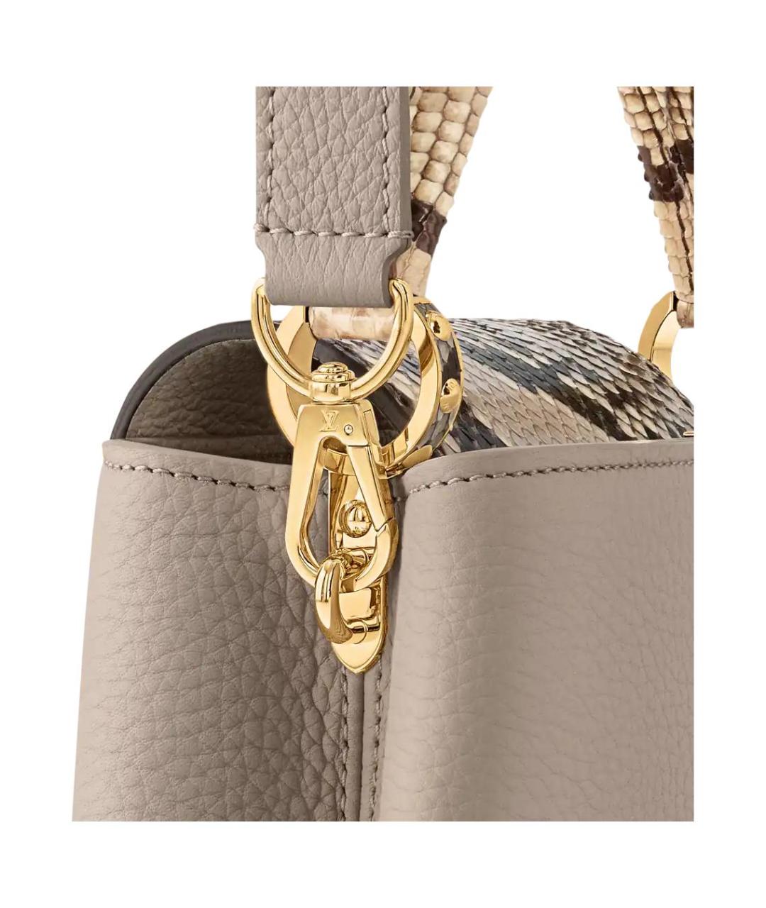 LOUIS VUITTON Серая кожаная сумка через плечо, фото 5