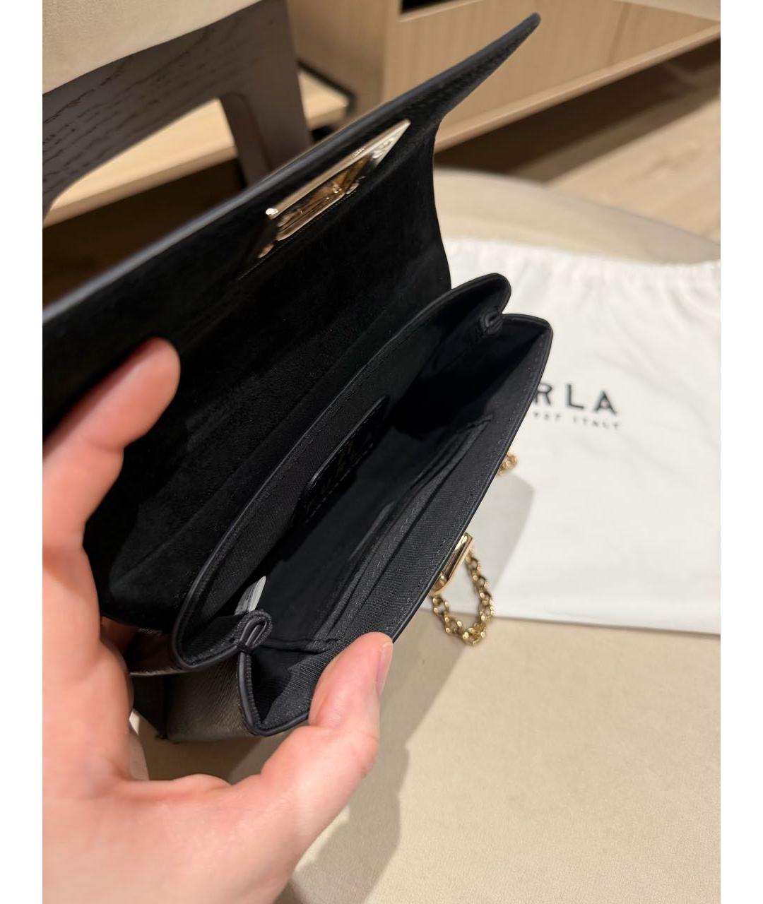 FURLA Черная кожаная сумка через плечо, фото 2