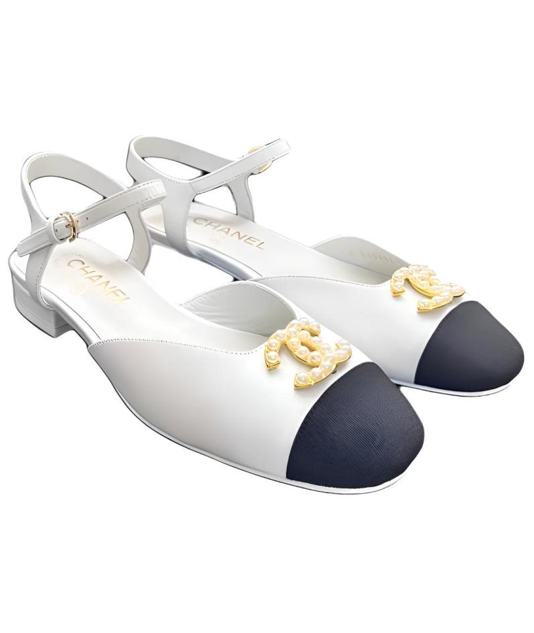 CHANEL Белые кожаные туфли, фото 4