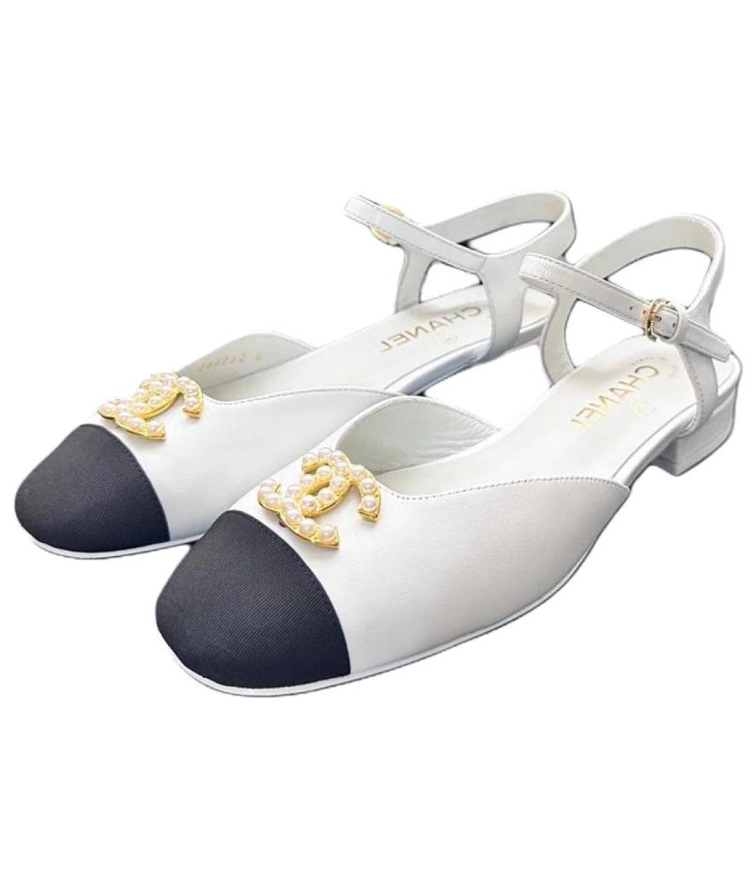 CHANEL Белые кожаные туфли, фото 3