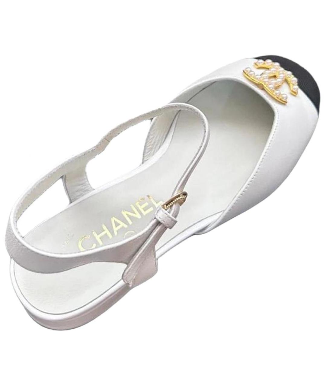 CHANEL Белые кожаные туфли, фото 5