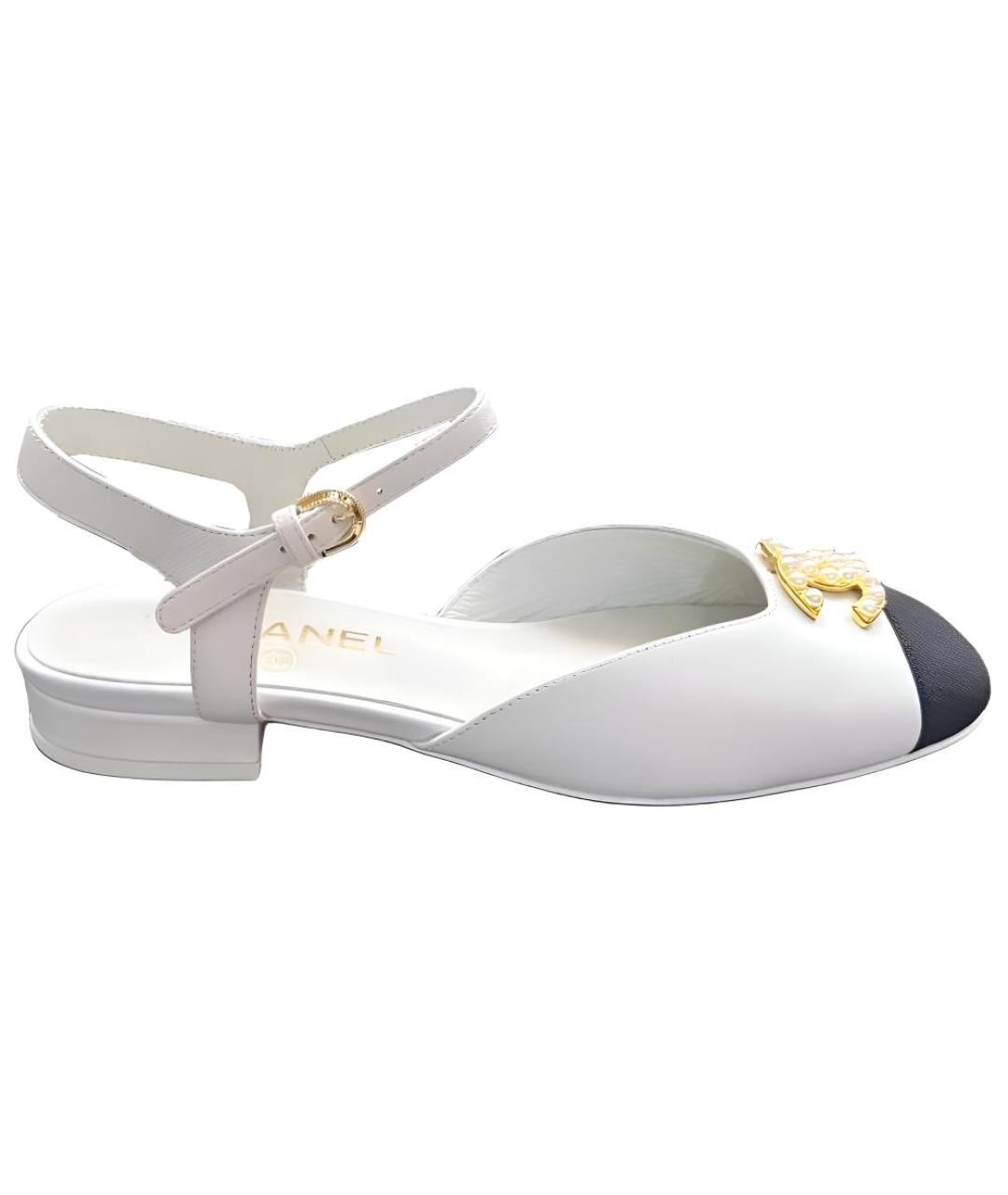CHANEL Белые кожаные туфли, фото 1