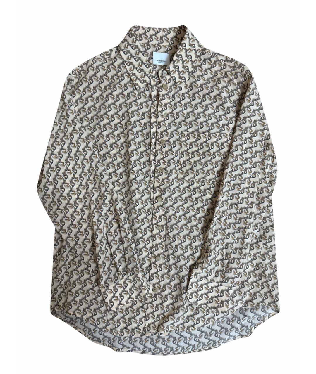 BURBERRY Бежевая шелковая рубашка, фото 1