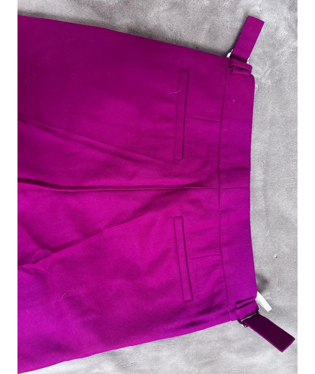 GUCCI Фуксия шерстяные прямые брюки, фото 2