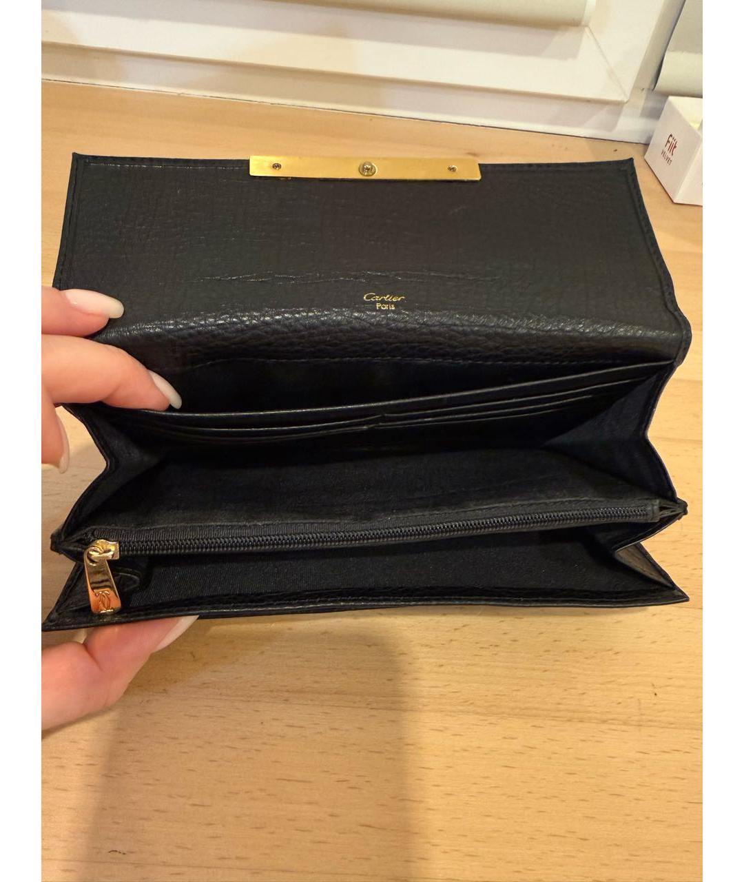 CARTIER Черный кожаный кошелек, фото 6