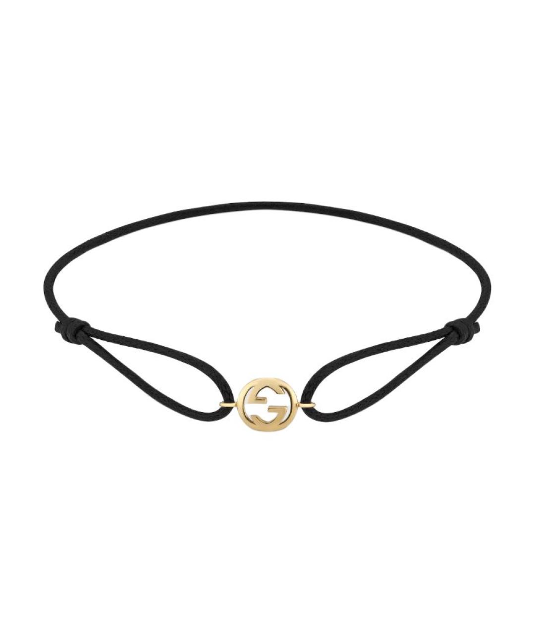 GUCCI Черный браслет из желтого золота, фото 1