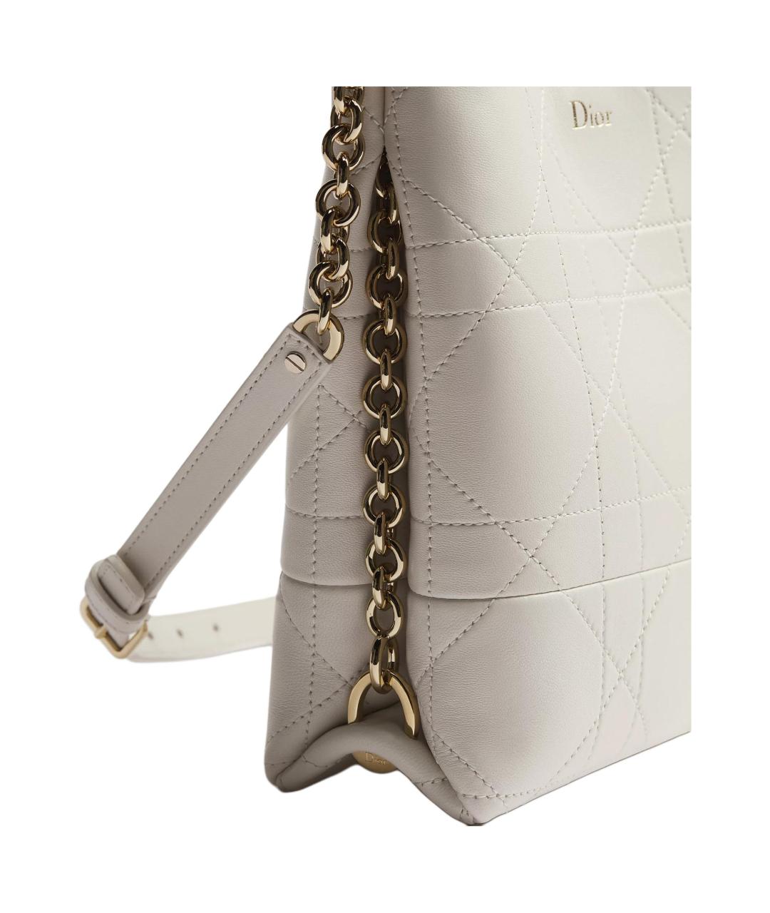 CHRISTIAN DIOR Белая кожаная сумка через плечо, фото 1