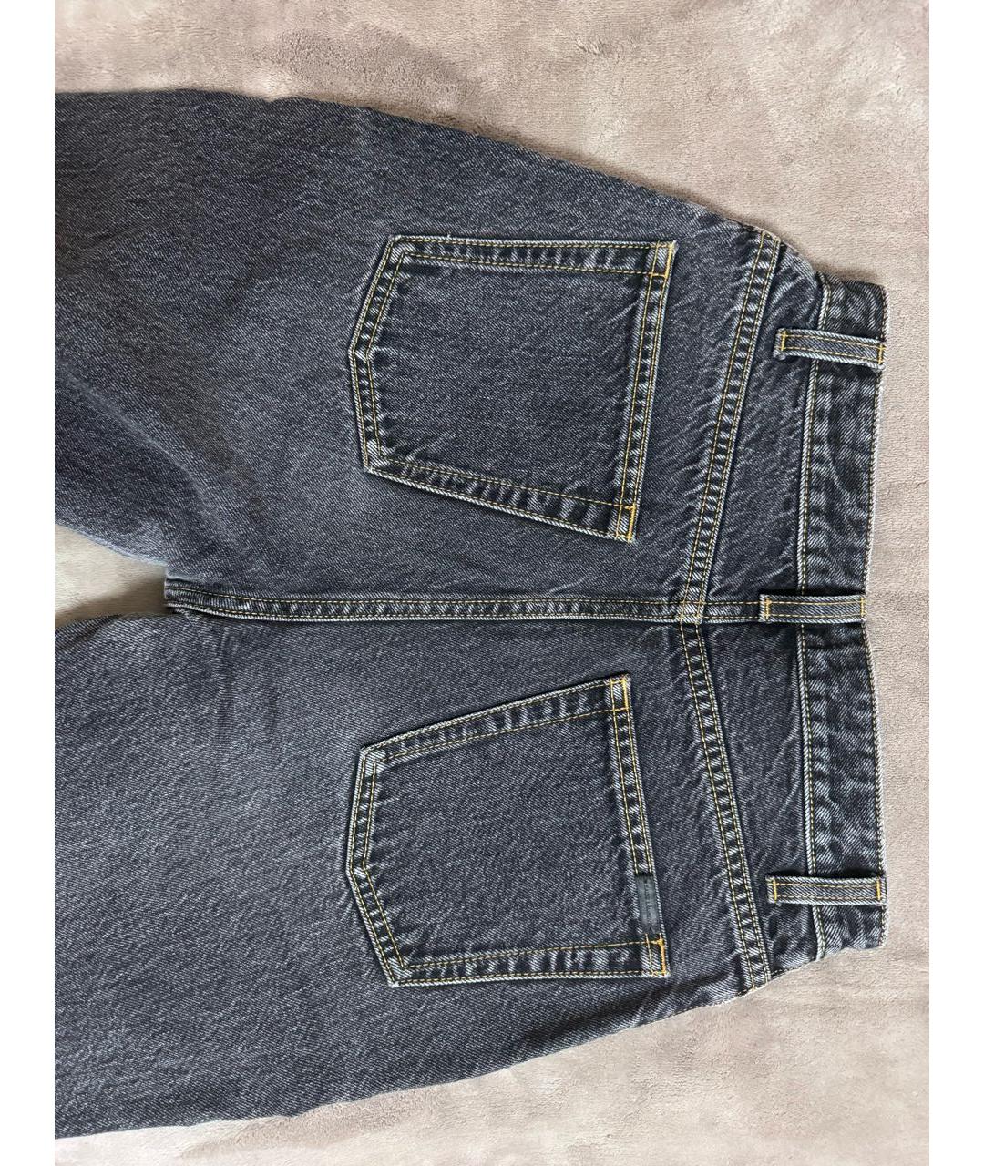 SAINT LAURENT Серые хлопковые прямые джинсы, фото 2