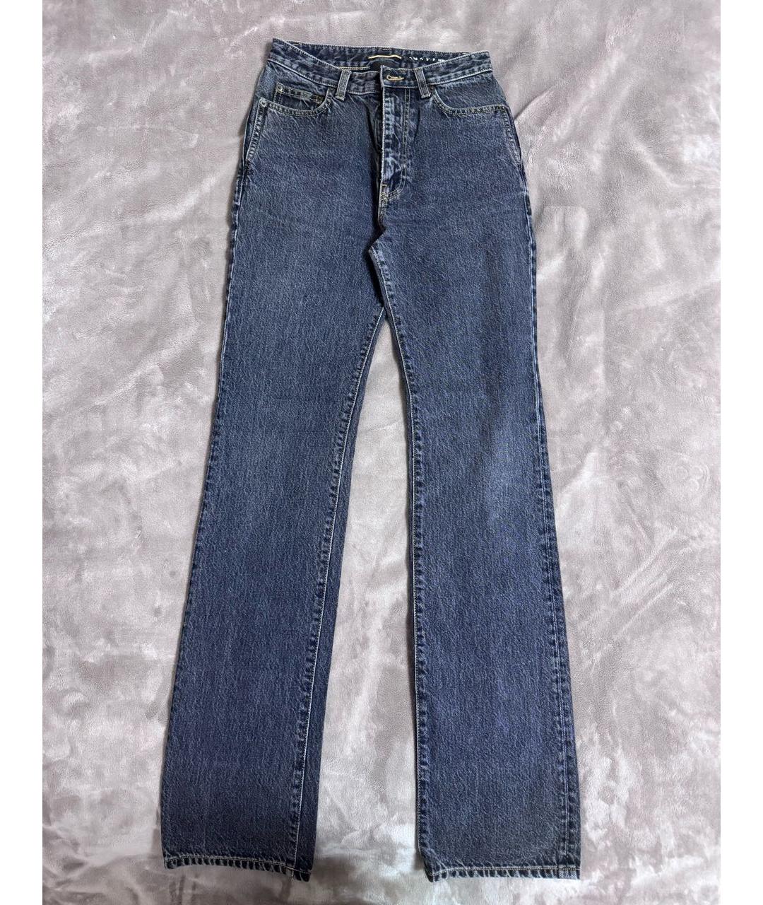 SAINT LAURENT Серые хлопковые прямые джинсы, фото 4