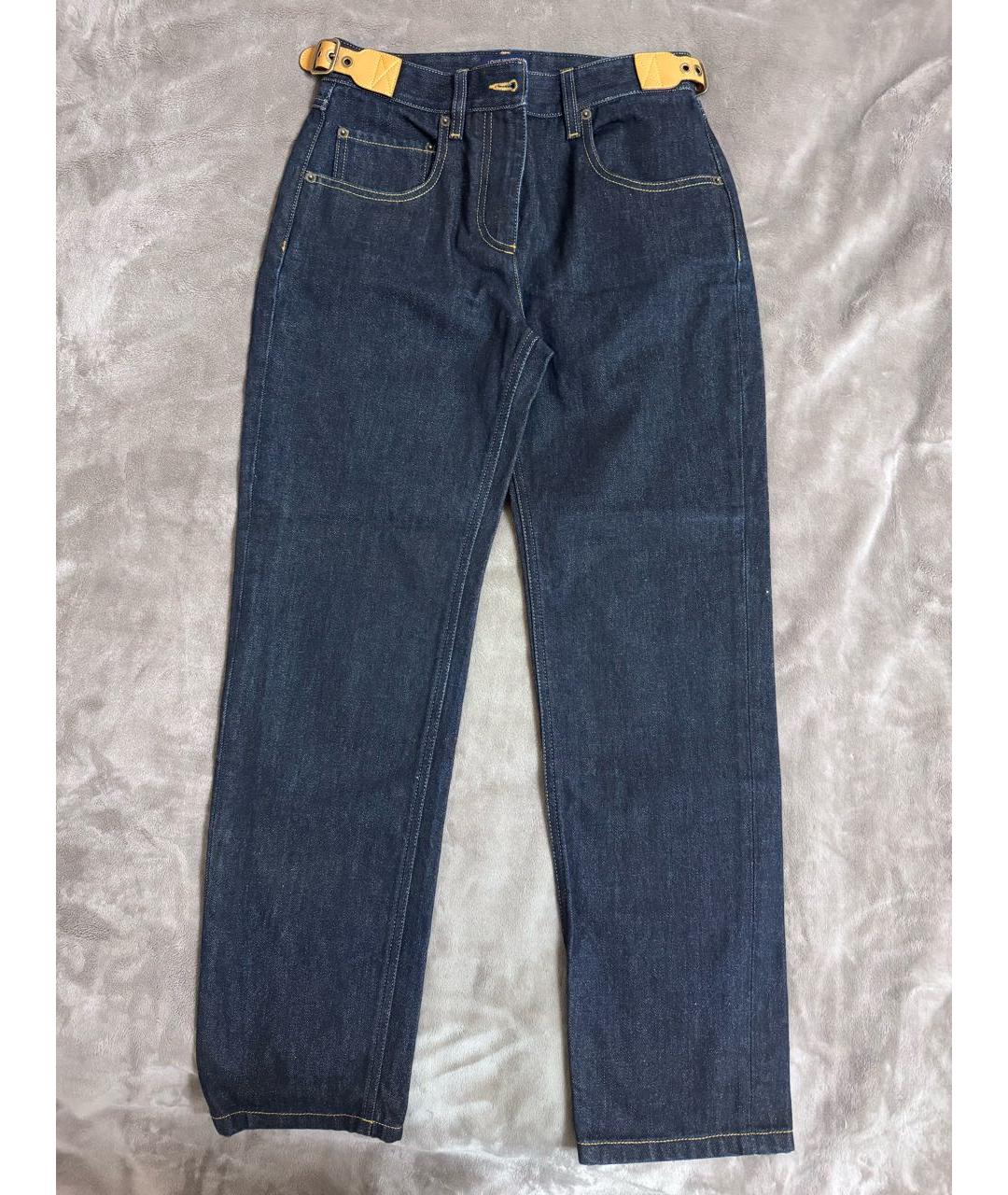 LOUIS VUITTON Синие хлопковые прямые джинсы, фото 4