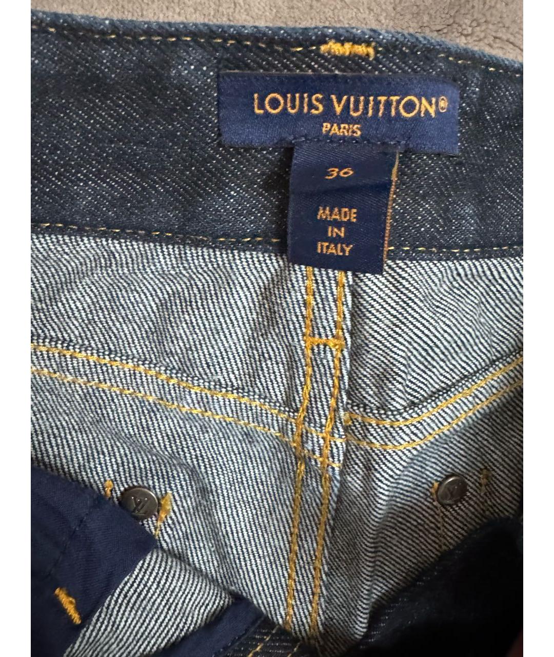 LOUIS VUITTON Синие хлопковые прямые джинсы, фото 3