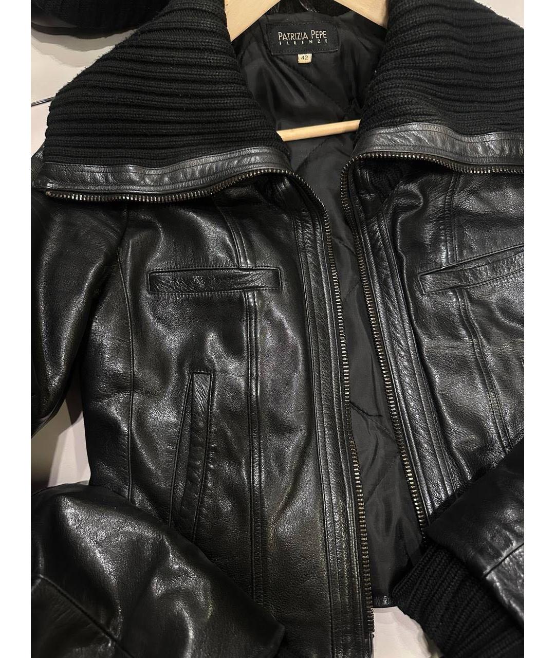 PATRIZIA PEPE Черная кожаная куртка, фото 4
