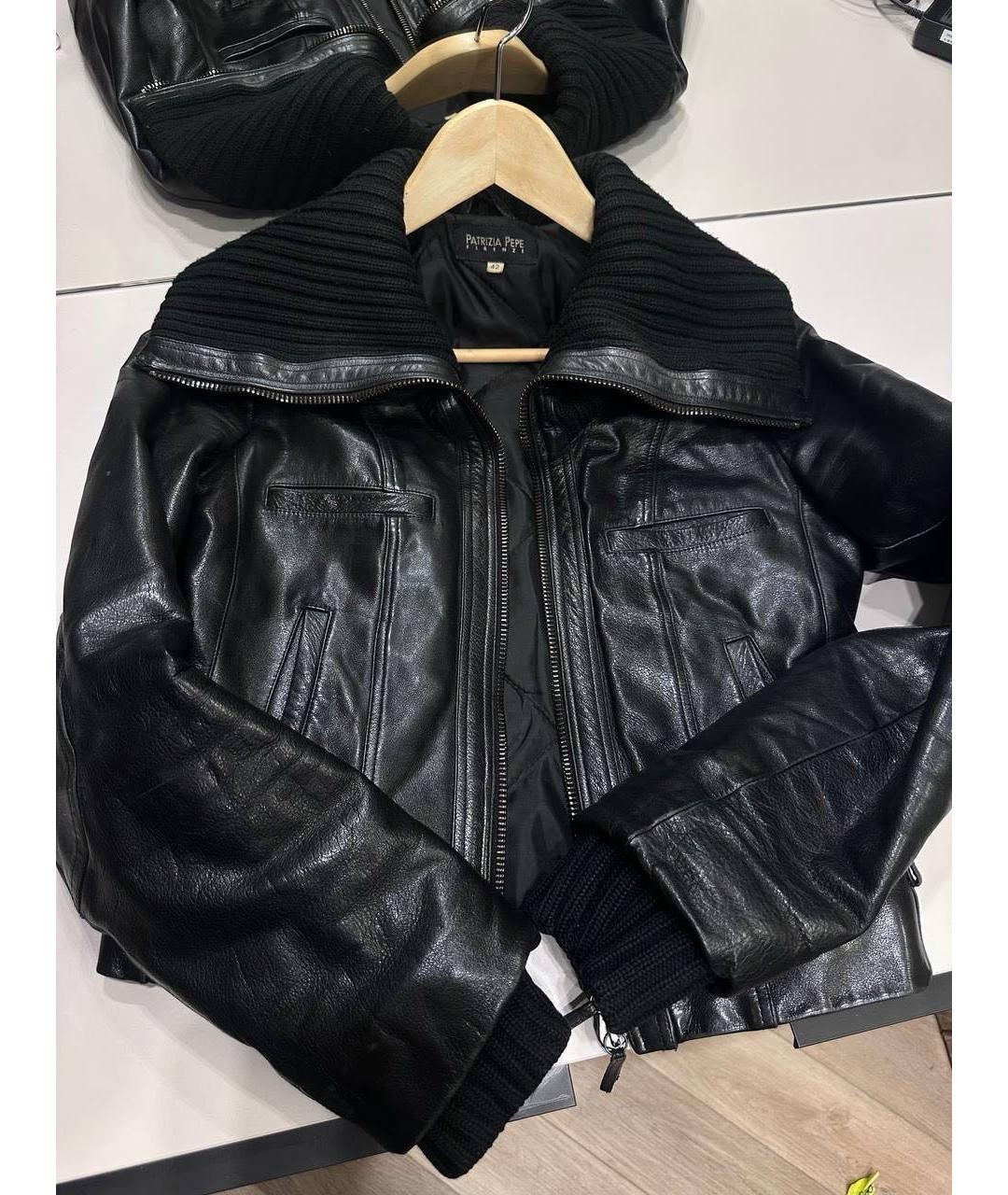 PATRIZIA PEPE Черная кожаная куртка, фото 5