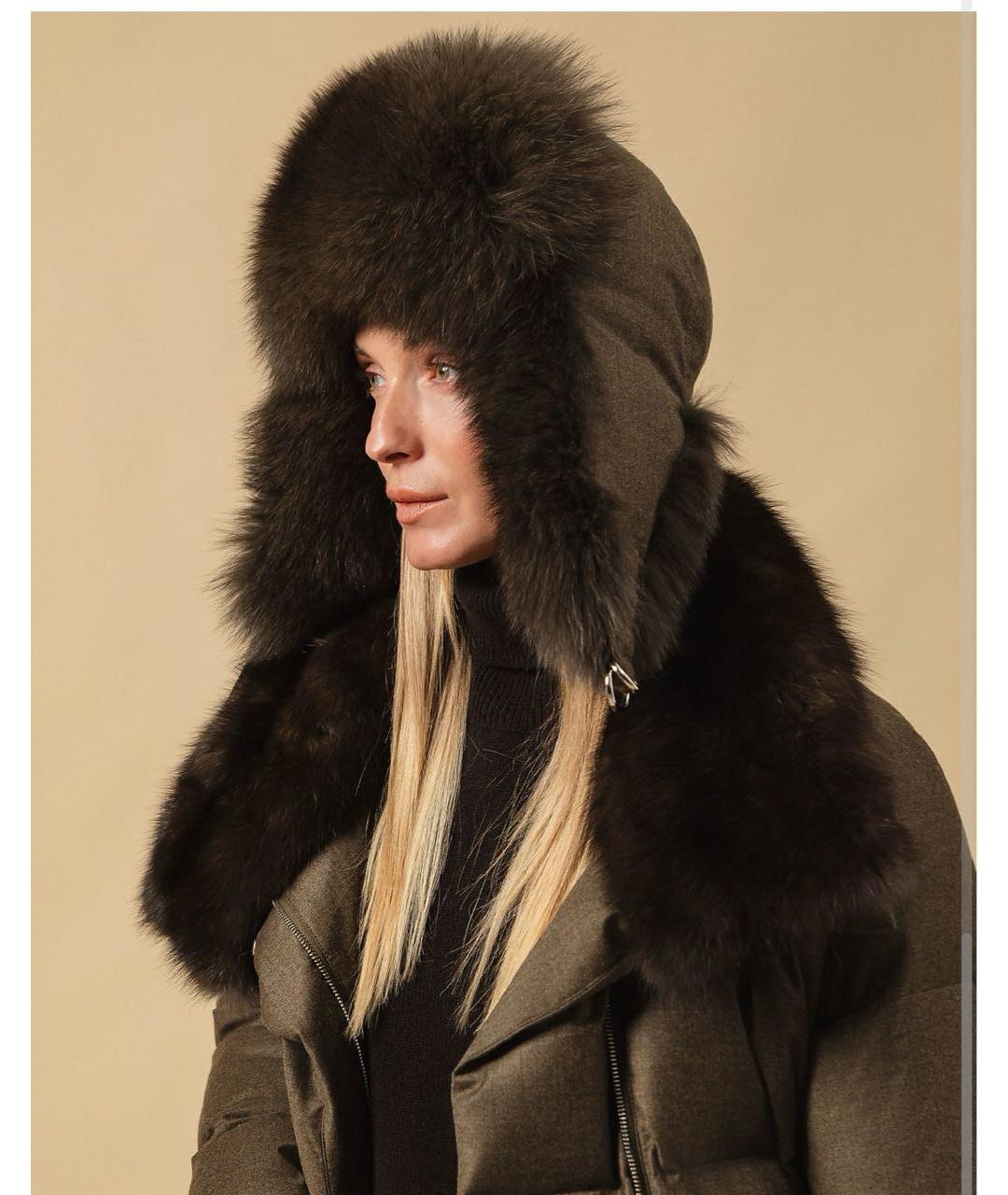 YVES SALOMON Зеленая шапка, фото 8