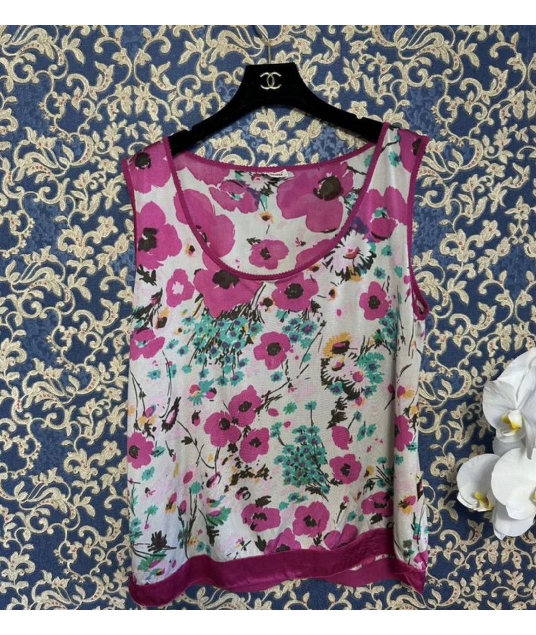 KENZO Розовая шелковая майка, фото 3