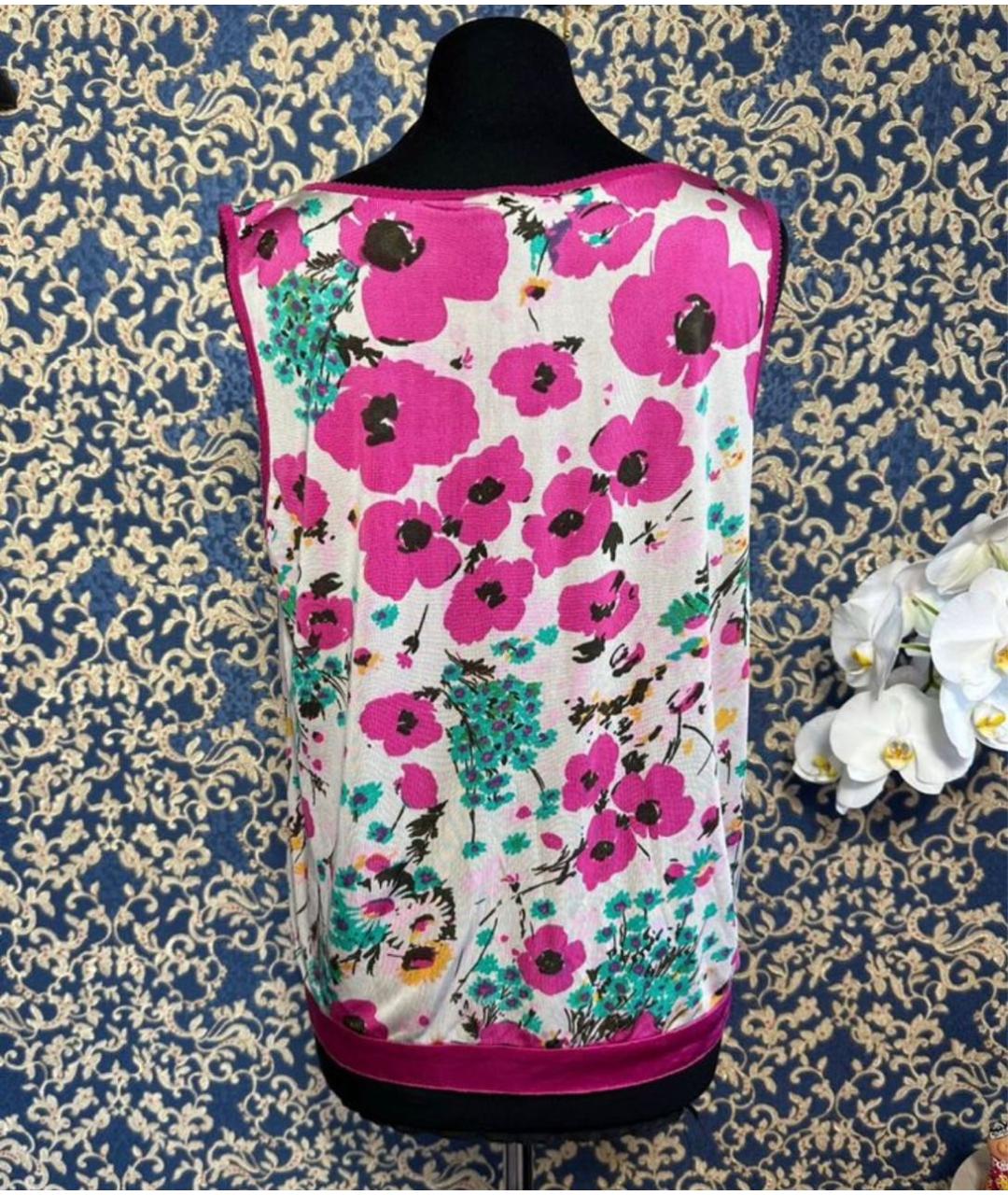 KENZO Розовая шелковая майка, фото 2