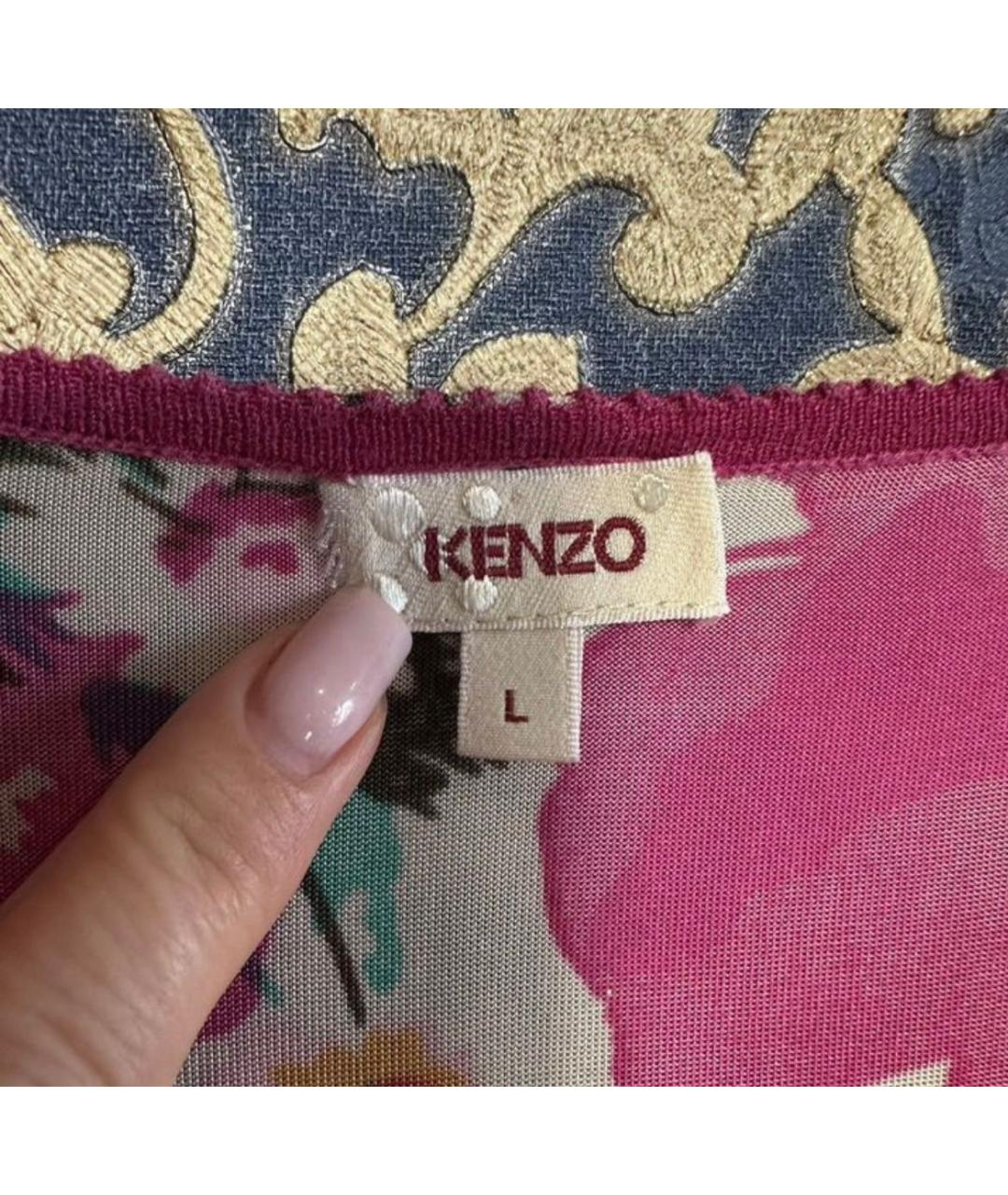 KENZO Розовая шелковая майка, фото 4