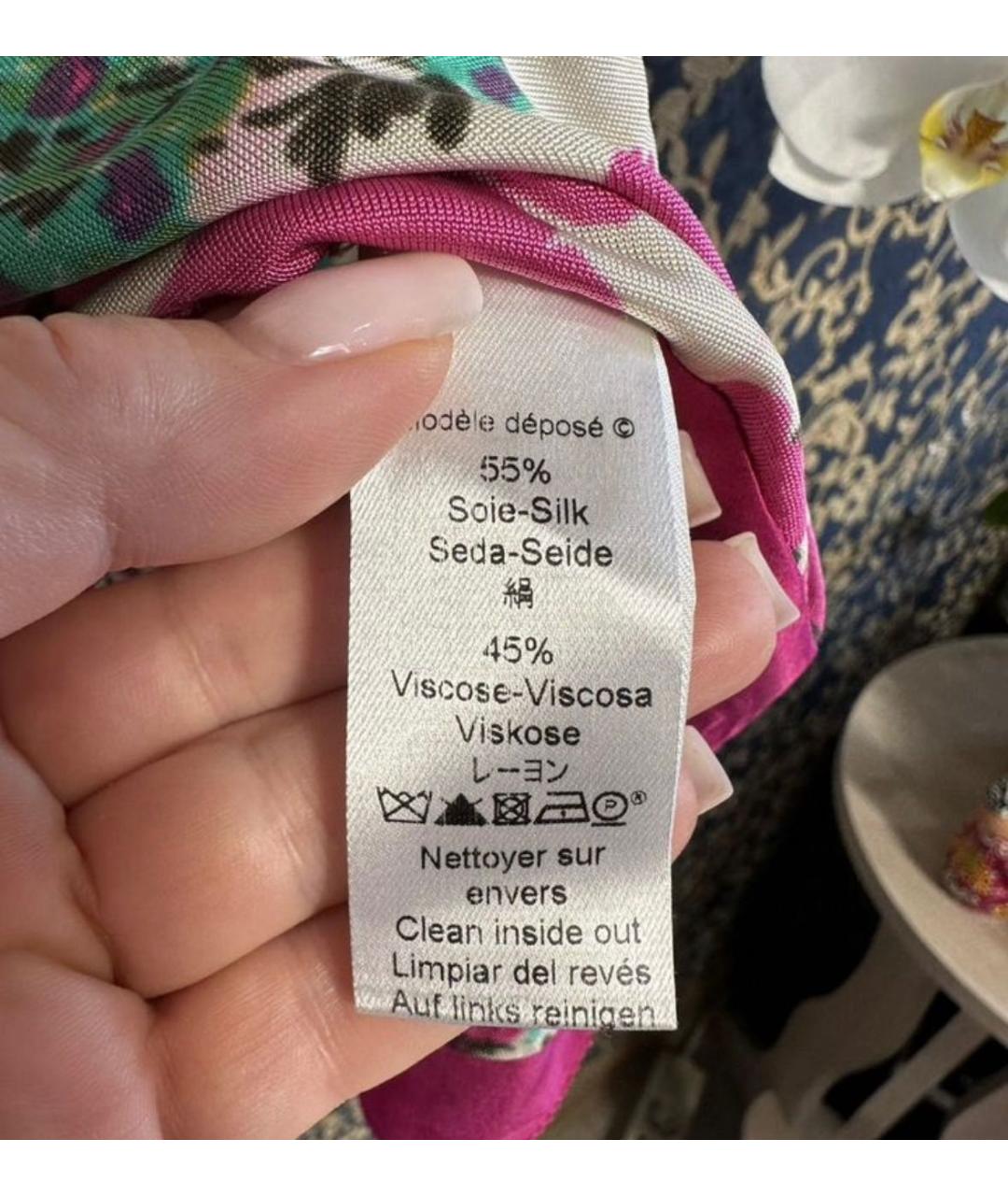 KENZO Розовая шелковая майка, фото 6